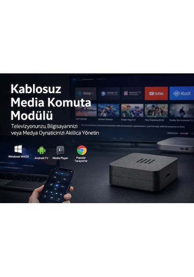 Media Akıllı Kablosuz Medya Komuta Modülü, Bluetooth İle Pc / Tv / Kodi Kontrolü