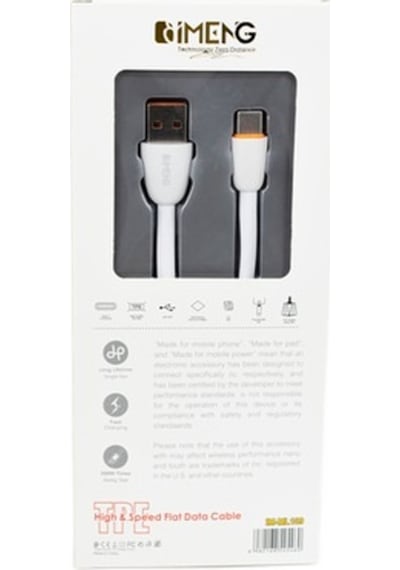 İmeng ML109 3.1 A Usb A To Type-C Data Ve Hızlı Şarj Kablosu Beyaz