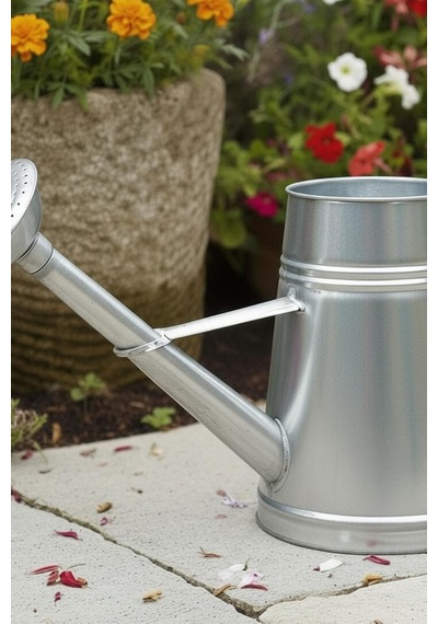 Stella 3 Litre Metal Çiçek Bahçe Sulama Kabı Modern Dekoratif Çok Amaçlı Sulak Galvaniz Genel