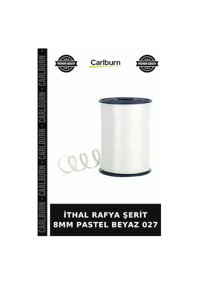 Premium İthal Rafya Şerit 8mm Pastel Beyaz 027 Hobi Malzemesi Dekor İpi +3