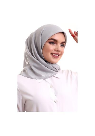 Kofra Desenli Baş Örtü - Gri
