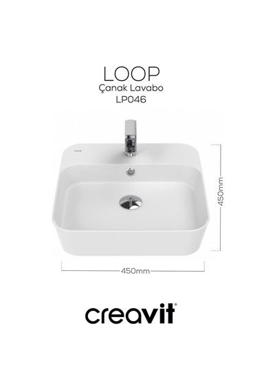 Creavit Loop Çanak Lavabo 45 Cm Beyaz Lp046-00cb00e-0000