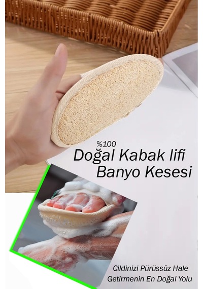 Mucit Home Yüz Kesesi Doğal Kabak Kese Lif Peeling Lifi