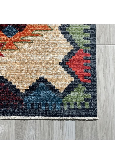 Pastelhome Anti-cilt Hassasiyetik Yıkanabilir Kaymaz Şönil Halı Kilim Kendinden Saçaklı Eskitme, Modern Desen Otur Diğer