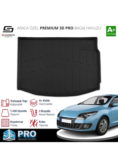 S-dizayn Renault Megane 3 3d Pro Bagaj Havuzu 2009-2016 A+ Kalite