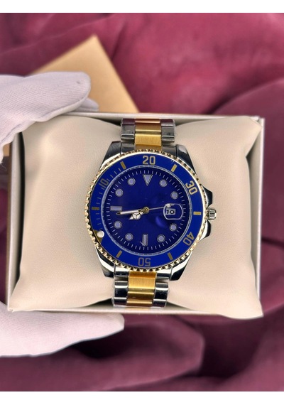 Mavi-gold Kadran Submariner Otamatik Erkek Kol Saati Altın - Gümüş