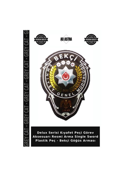 Grey Cat Delux Serisi Kıyafet Peçi Görev Aksesuarı Resmi Arma Single Sword Plastik Peç - Bekçi Göğüs Arması Çok Renkli Grey Cat Delux Serisi Kıyafet Peçi Görev Aksesuarı Resmi Arma Single Sword Plastik Peç - Bekçi Göğüs Arması Çok Renkli