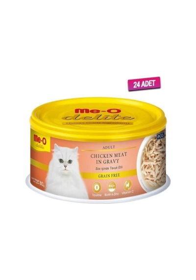 Me-O Delite Tavuklu Tahılsız Yetişkin Kedi Konservesi 24 x 80 G