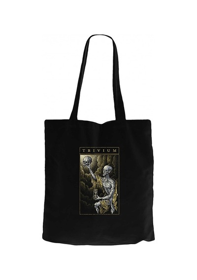 Trivium Skull Siyah Kanvas Bez Çanta Siyah
