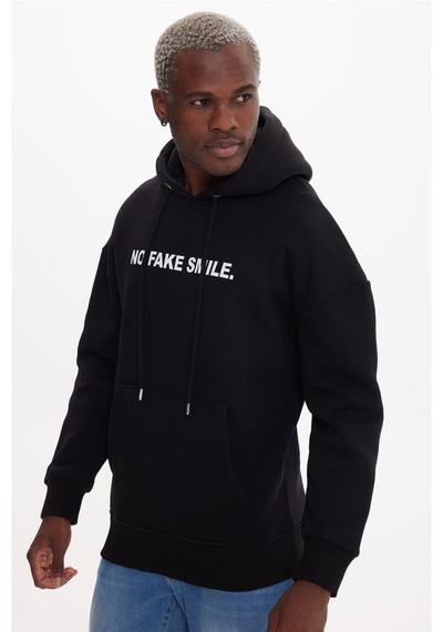 The Crow Smıle Siyah Hoodıe Sweatshırt Siyah