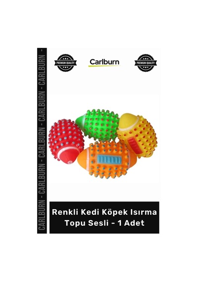 Petshop Dikenli Tasarım Diş Kaşıyıcı Dayanıklı Temizleyici Renkli Kedi Köpek Isırma Topu Sesli - 1