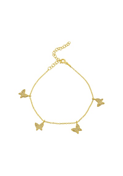 Kelebek Zincir Bileklik 719131 Gold Gümüş
