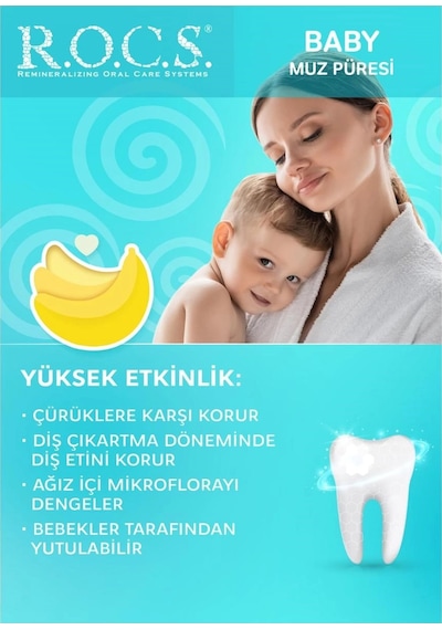 R.o.c.s. Baby 0-3 Yaş Muz Püresi Tadında Florürsüz Diş Macunu 45gr