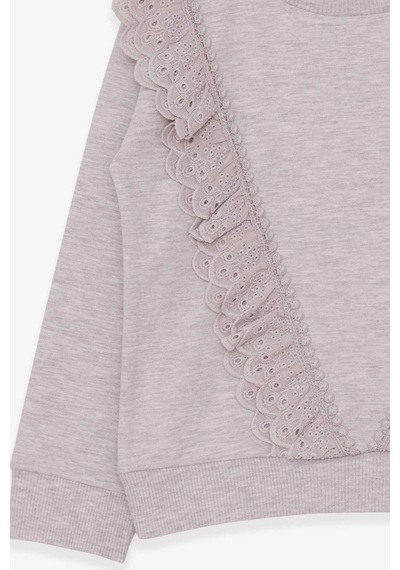 Breeze Kız Çocuk Sweatshirt Güpürlü 4-9 Yaş, Bej Melanj-bej Melanj Bej Melanj Breeze Kız Çocuk Sweatshirt Güpürlü 4-9 Yaş, Bej Melanj-bej Melanj Bej Melanj