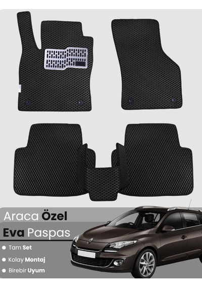 Renault Megane 3 Station Wagon 2008-2016 Uyumlu Eva Paspas Tam Set Oto Paspas,araca Özel 771