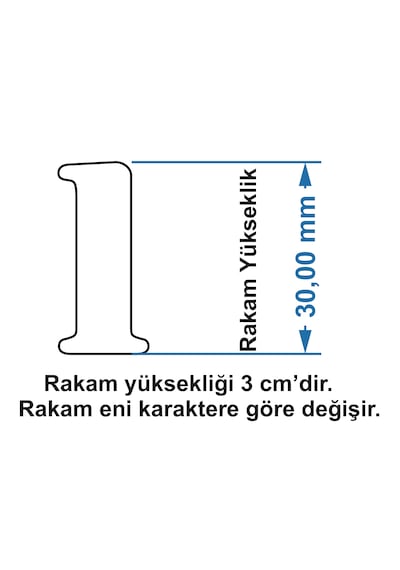 Stencil Rakam Boyama Şablonu X009-sayı Rakam Yüksekliği 3 Cm