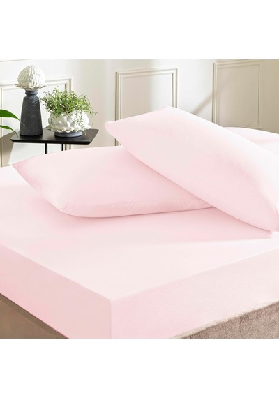 Taç Color Dreams Ranforce Queen Size Fitted Çarşaf Seti Pudra Genel