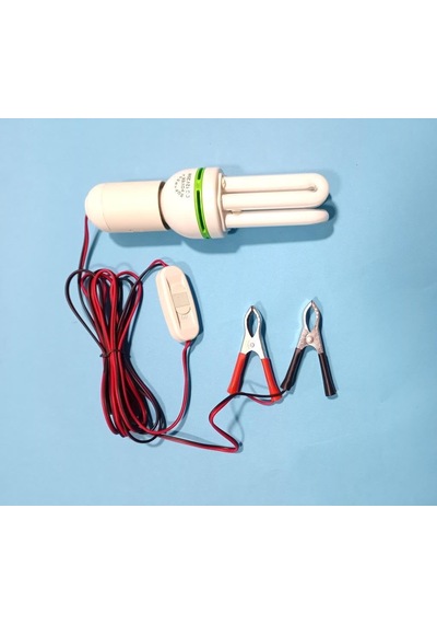 12 Volt Akü İle Yanan Yüksek Işıklı Maşalı Aydınlatma Sistemi Işıldak 3metre Boyunda Uzatma Kablolu
