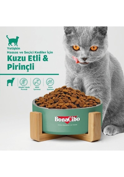 Bonacibo Kuzulu Kuru Mama 2 Kg & Deniz Ürünlü Ezme Yaş Mama Avantaj Paketi 6x400 Gr