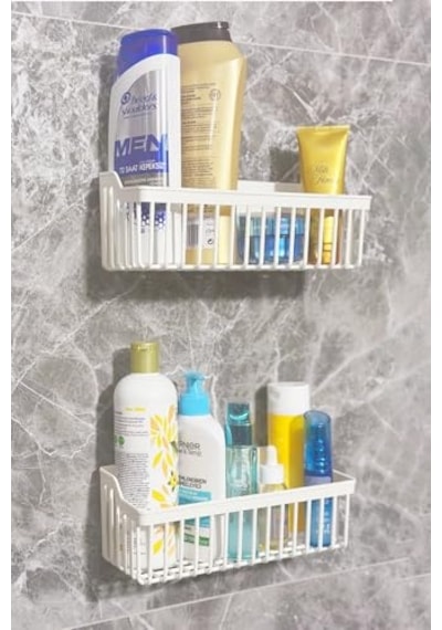 Tr Banyor Yapışkanlı Mutfak Rafı Baharatlık Dolap İçi Düzenleyici 2'li Mutfak Organizeri Plastik Askılı Beyaz Diğer