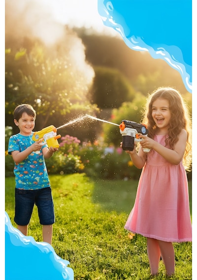 Barracuda 2'li Su Tabancası 16 Cm Water Blaster Çocuk Oyuncak Su Tabancası +3 Yaş