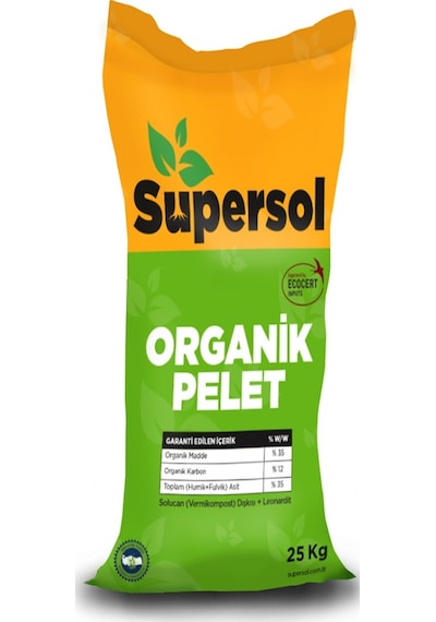 Supersol Organik Pelet Solucan Gübresi Ve Leonardit 25 KG