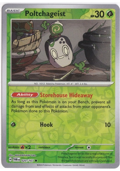 Poltchageist Reverse Holo 020/167 - Twilight Masquerade - Pokemon Kartı Mint