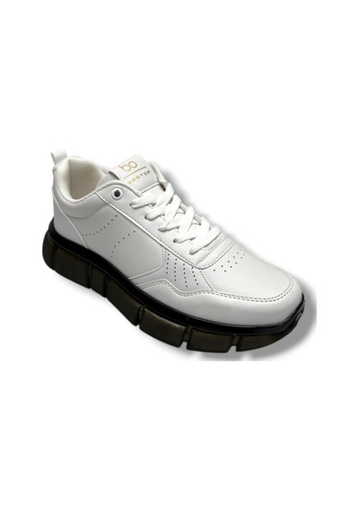 Best Of 2016-26 Cilt Deri Anatomik Bağcıklı Erkek Sneaker Beyaz