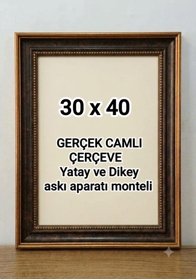 30 X 40 Fotograf Resim Belge Serifika Diploma Çerçevesi Gerçek Camlı 011