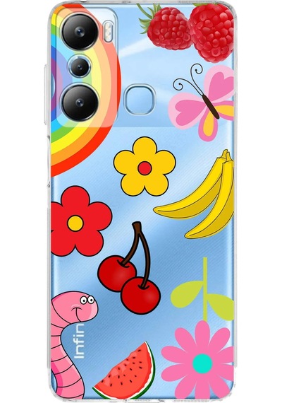 İnfinix Hot 20i İle Uyumlu Water Color 5 Kamera Korumalı Şeffaf Kılıf Şeffaf