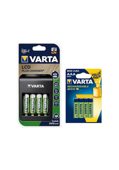 Varta Lcd Plug Şarj Cihazı 4*2100 Aa 4*800 Aaa Şarjlı Pil