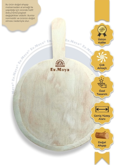 Ahşap Fırıncı Küreği 30 Cm Kayın Ağacı, Pizza, Lahmacun Ve Pide İçin Dayanıklı Kürek Ahşap