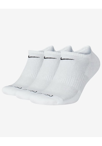 Nike Everyday Plus Cushion Sx6889-100 Antrenman No-show Çorapları 3 Çift Beyaz