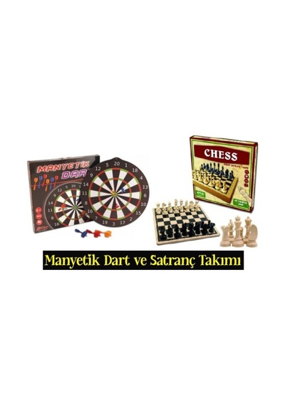 Satranç Takımı Ve Manyetik Dart Aile Oyun Seti Eğitici Oyuncak Kutu Oyunları