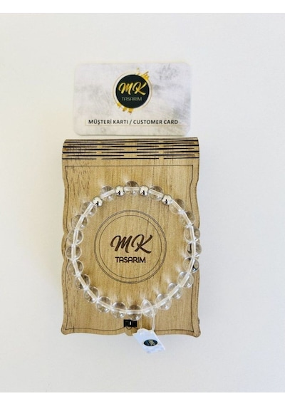 Mk Tasarım Gerçek Kristal Kuvars Taşı Bileklik Mk.001.012-1 Çok Renkli