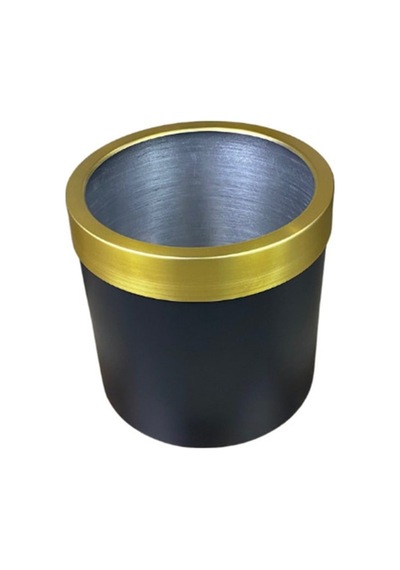 Cihan Çiçekçilik Gold Kemerli 30x30 Siyah Saksı Siyah