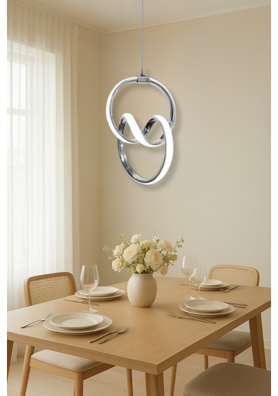 Venüs Modern Beyaz Led Avize Yatak Odası - Hol - Salon Beyaz