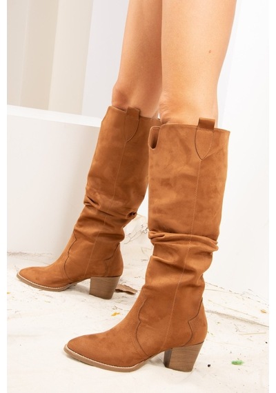 Fox Shoes Taba Süet Kadın Çizme J404040102