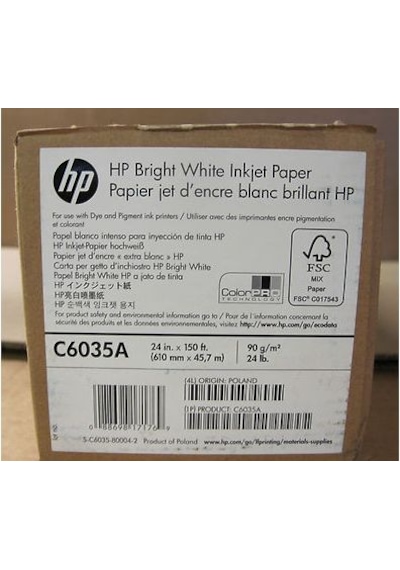 C6035A Hp Bright White Inkjet Paper 610Mmx45.7M