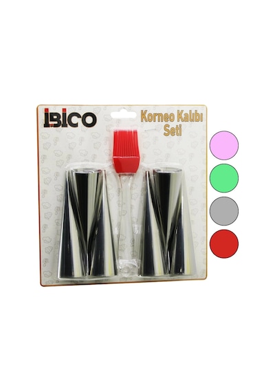 7pcs 6-korneo Kalıp - 1-silikon Fırça Pasta Dekorasyon Seti Çap:3.4cm X Uzunluk:12cm Bx40 Renkli