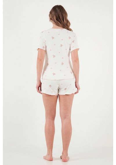 Lela Bayan Pijama Takımı 65770837 Beyaz-pembe
