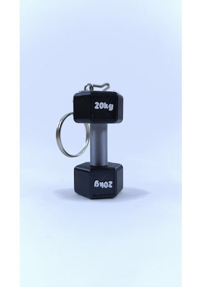 Spor Temalı 20kg Dumbbell, Kettlebell Ve Plaka Anahtarlık Seti