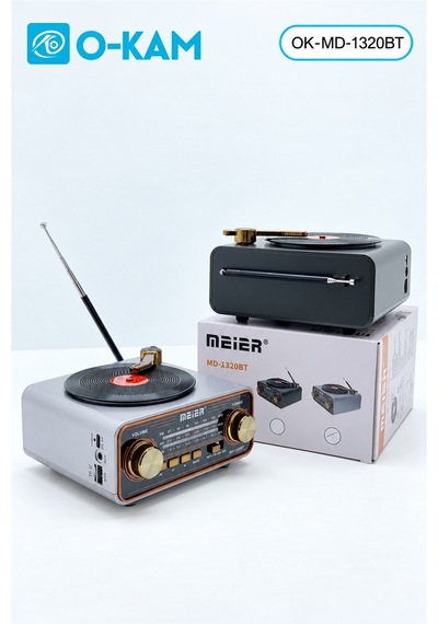 O-kam Ok-1320bt Bluetooth Plak Görünümlü Şarjlı Retro Radyo