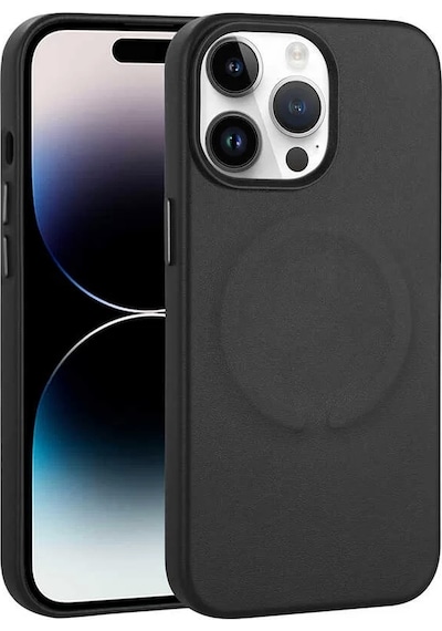 Apple Uyumlu iPhone 14 Pro Max Kılıf PU Deri Magsafe Wireless Şarj Özel