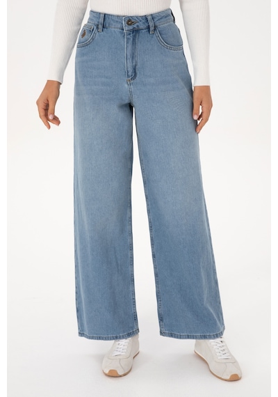 U.S. Polo Assn. Kadın Açık Mavi Loose Fit Jean Pantolon 50316568-DN0021