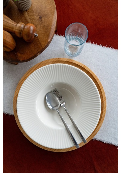 Satürn 27 Cm Porselen Makarna Tabağı Kırık Beyaz
