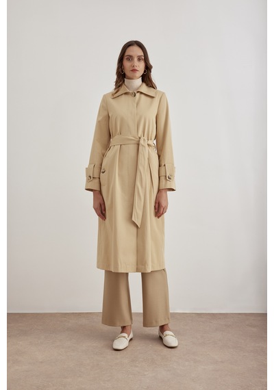 Aker 24aw07174111 Küçük Beden Trençkot 24aw07174111 038 Camel Camel