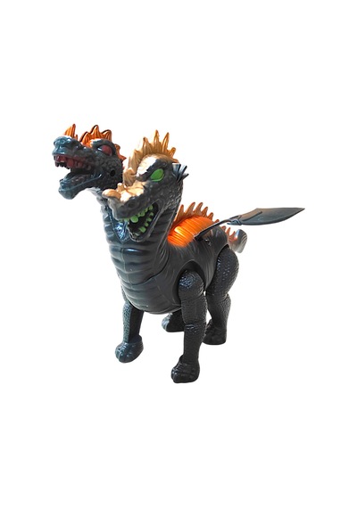 Pilli Işıklı Sesli Yürüyen Kanatlı Çift Başlı Dinazor 1 Adet Özel İthal Malzeme Dinozor Trex 26 Cm.