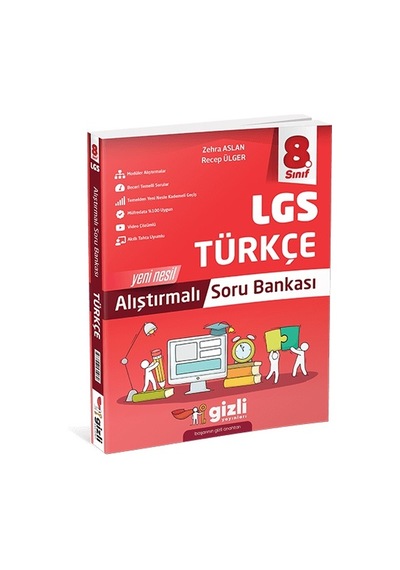 Gizli Yayınları 2025 8. Sınıf Türkçe Alıştırmalı Soru Bankası