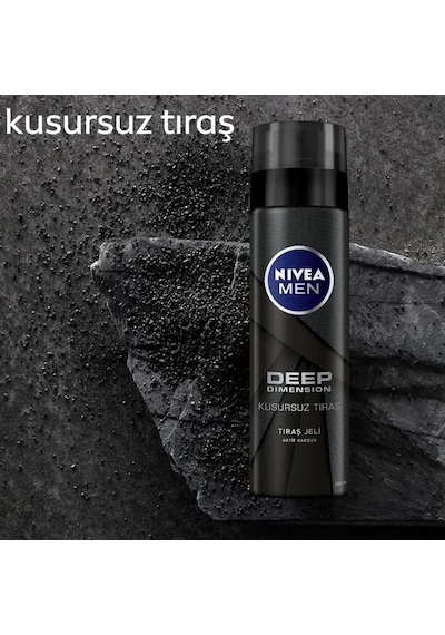 Men Erkek Tıraş Jeli Deep Dimension 200ml, Maxx Tech, Aktif Karbon, Kaygan Tıraş Deneyimi